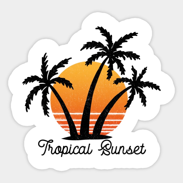 Tropical Sunset Sticker by SommersethArt